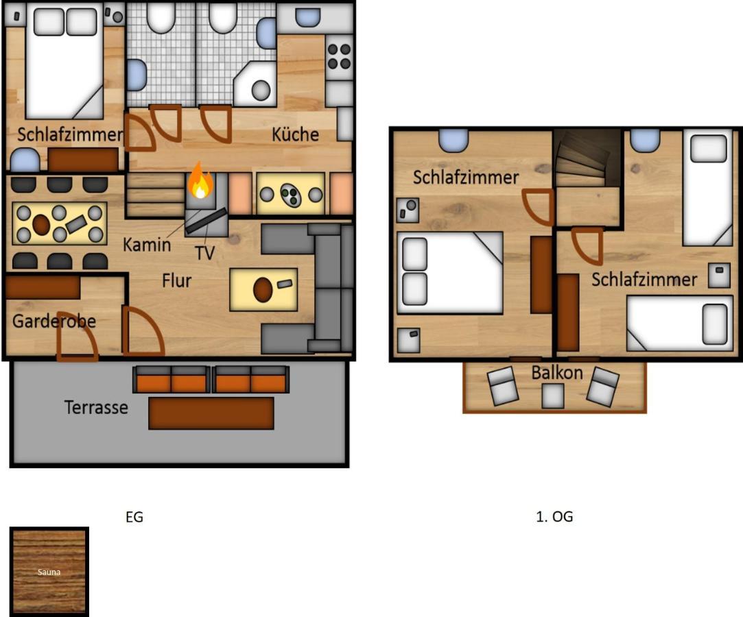 Ferienhaus Bei Simone Mit Sauna 키르하임 외부 사진